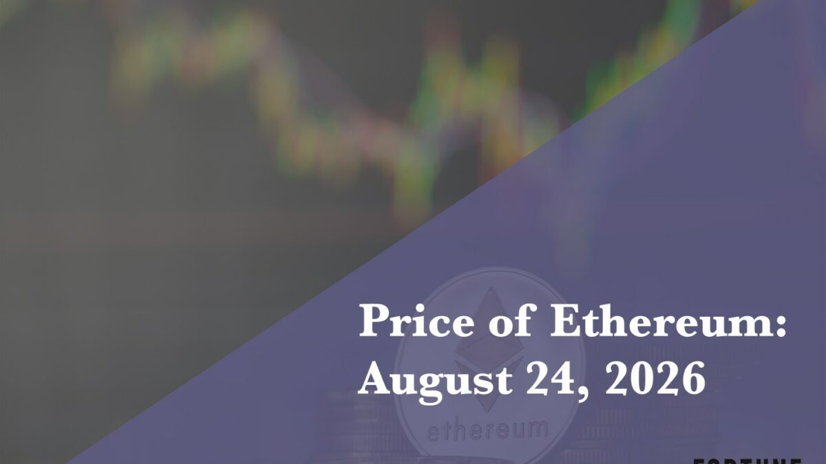 Current price of Ethereum for August 24, 2026