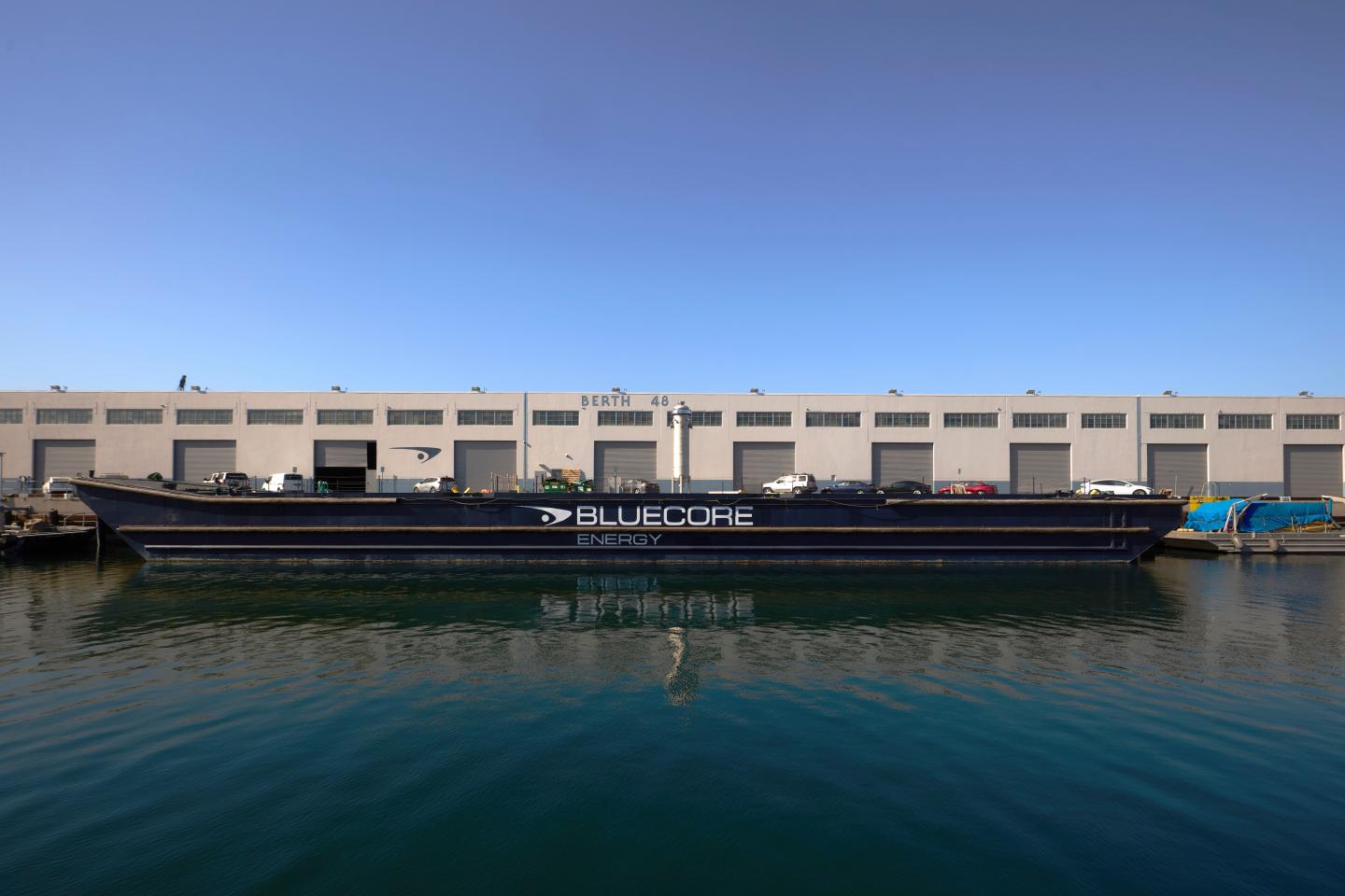 Bluecore’s barge at the Port of Long Beach in California