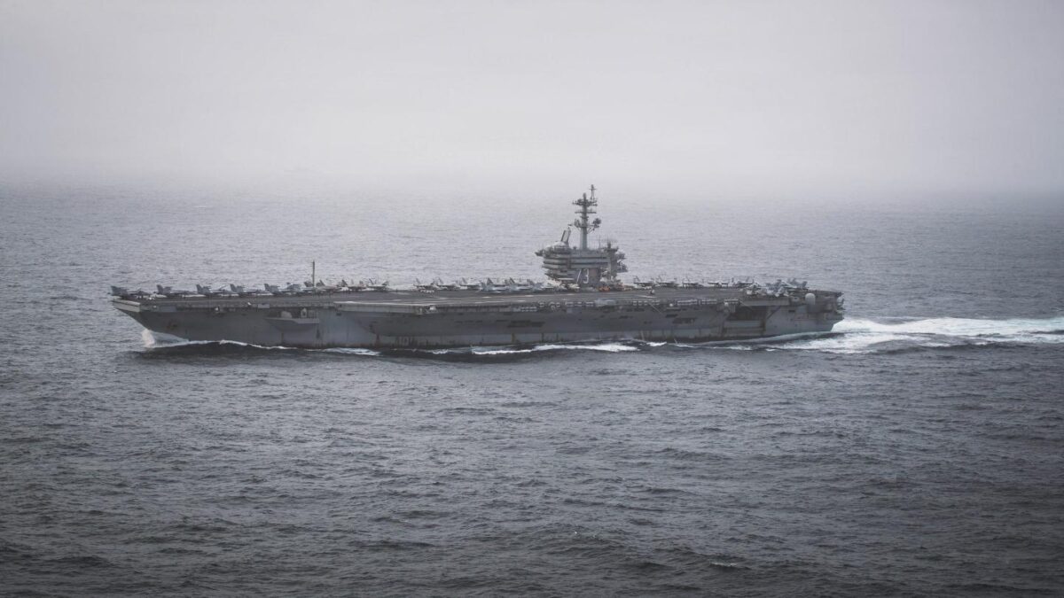 Nimitz-class aircraft carrier USS George Washington (CVN 73) conducts routine flight operations, Sept. 2, 2026.
