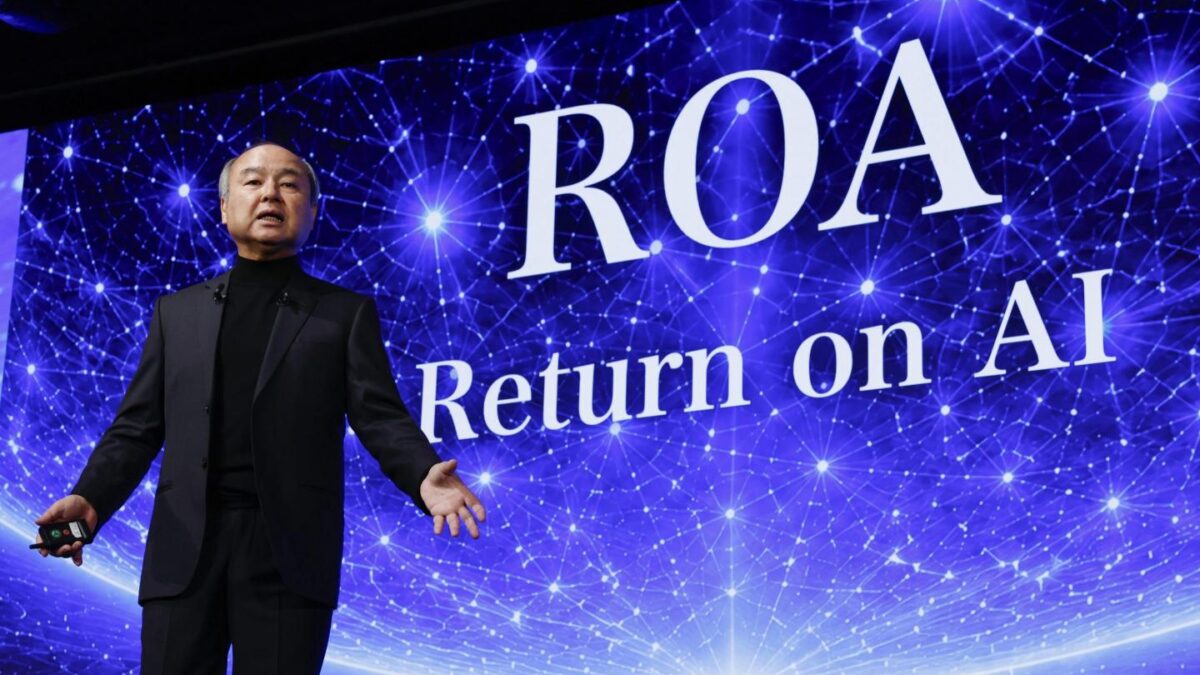 Masayoshi Son, chairman and CEO of SoftBank Group, speaks during a business event in Tokyo, Tuesday, July 14, 2026.
