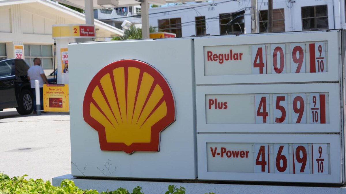 A gasoline station advertises its prices Thursday, Sept. 3, 2026, in Miami Beach, Fla.