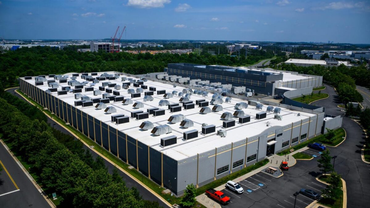 "Data Center Alley" during high temperatures in Sterling, Virginia.