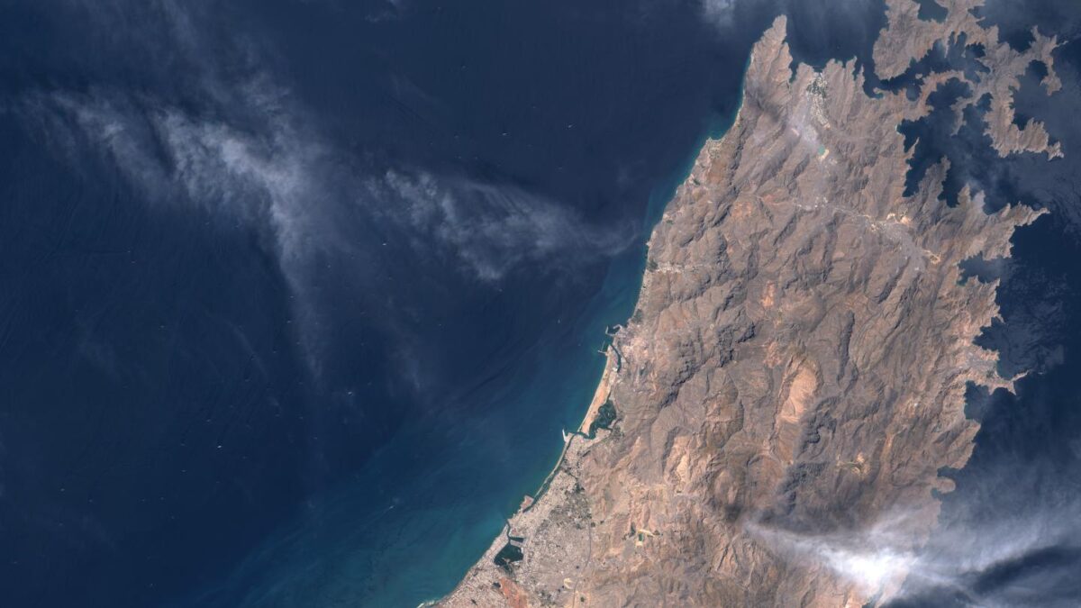 The UAE and Oman coastlines.