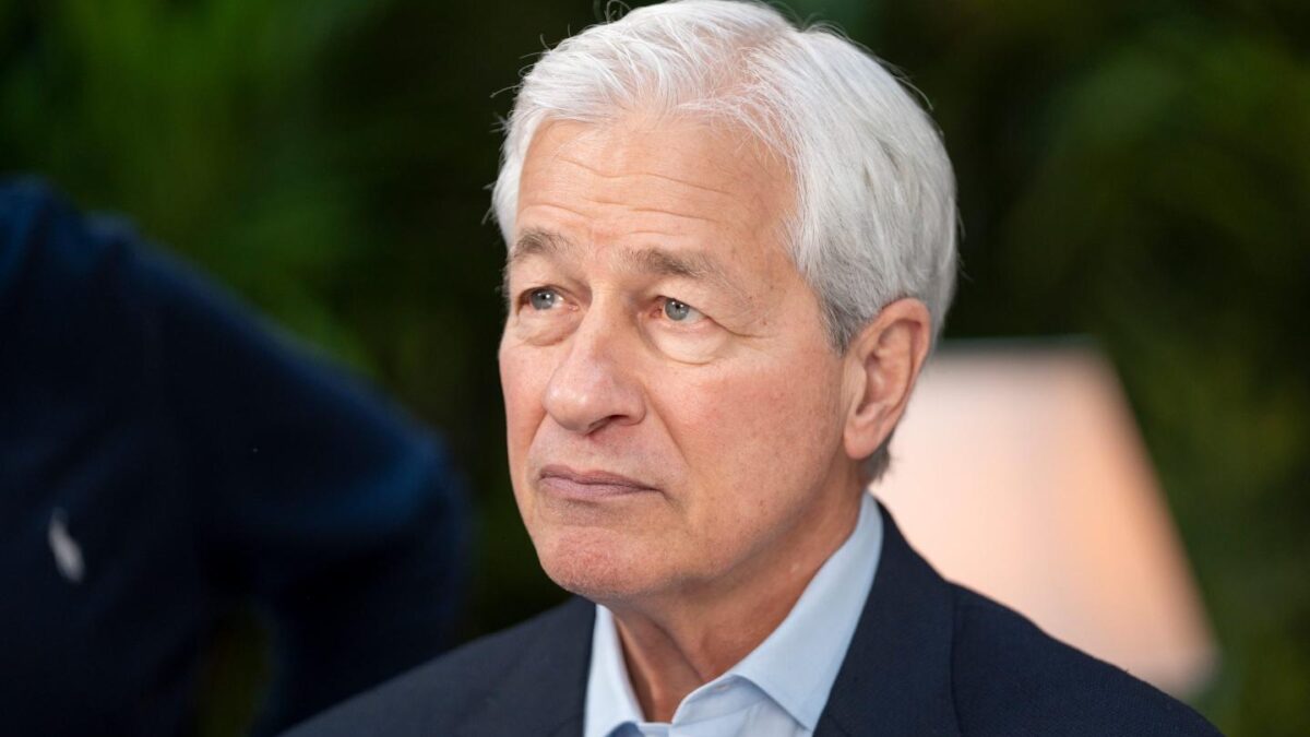 Jamie Dimon, chief executive officer of JPMorgan Chase & Co., during a Bloomberg Television interview at the JPMorgan Global Markets Conference in Paris, France, on Tuesday, May 12, 2026.