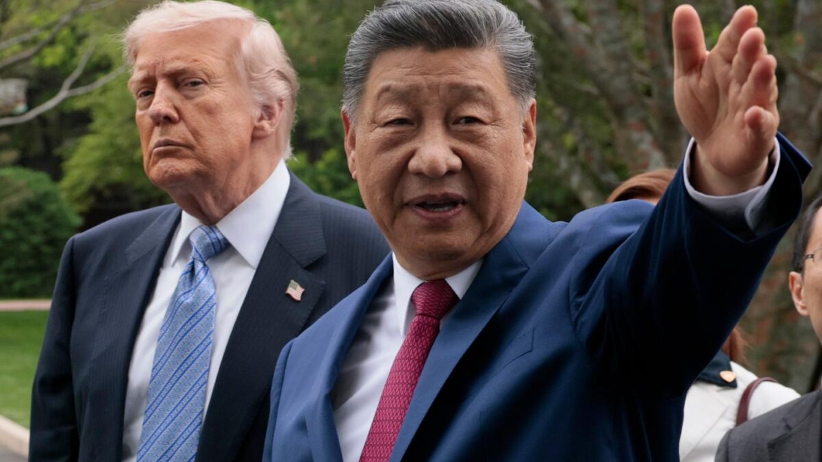 U.S. President Donald Trump and Chinese President Xi Jinping tour Zhongnanhai Garden on May 15, 2026 in Beijing.