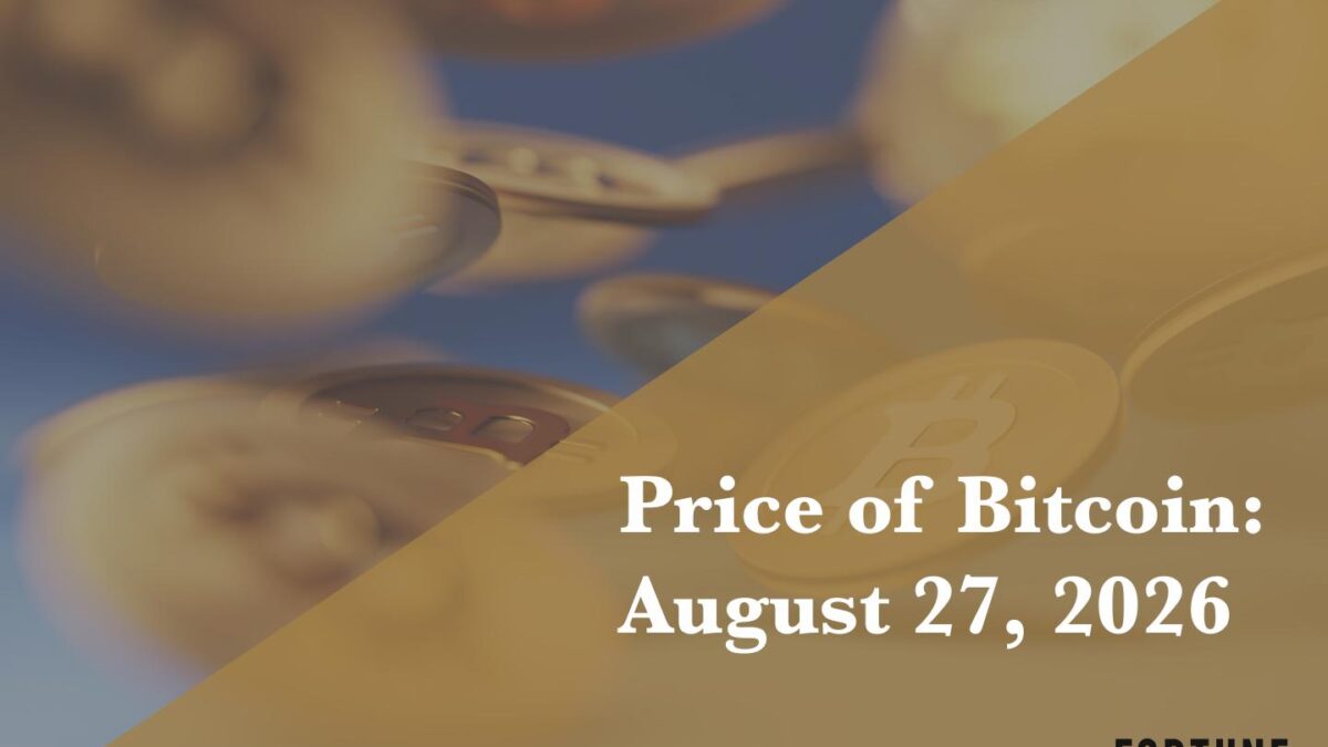 Current price of Bitcoin for Aug. 27, 2026