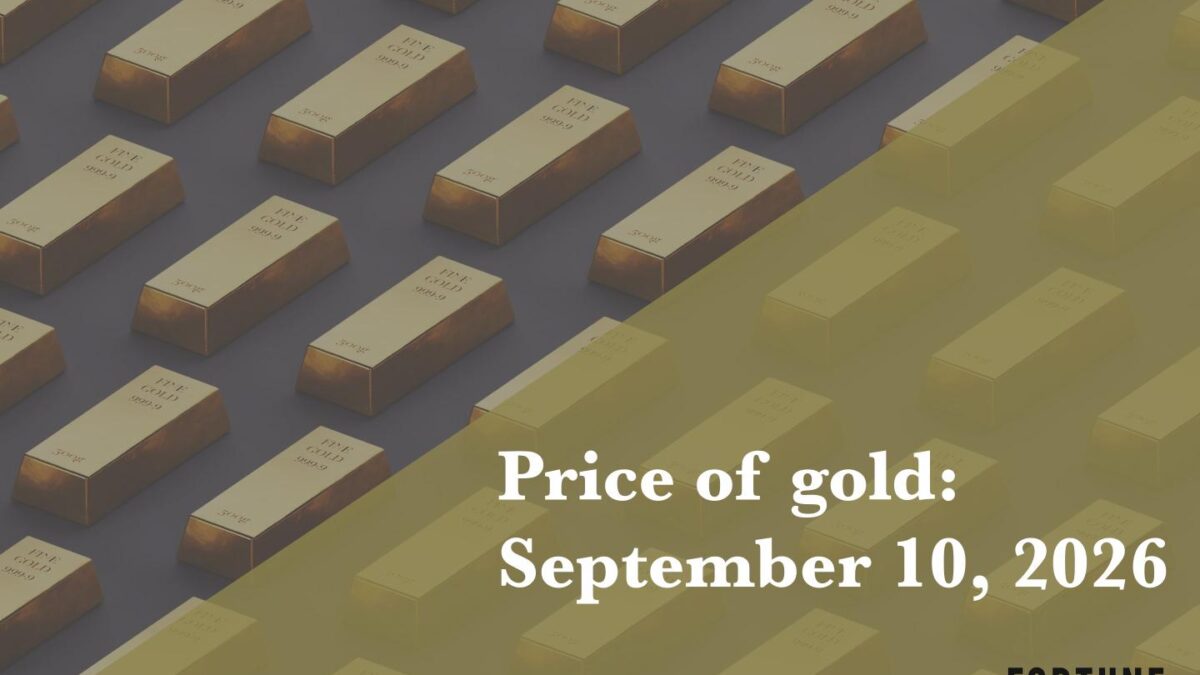 An array of gold bars.