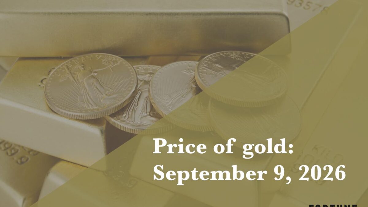 A pile of gold bars and coins.