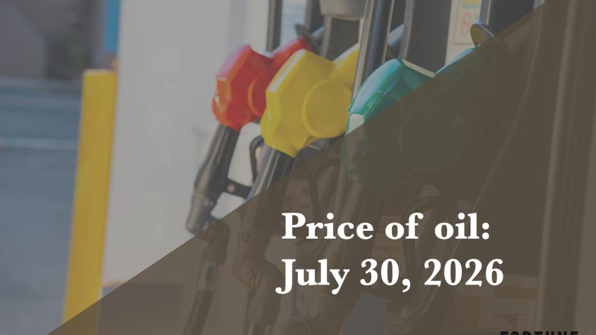 Current price of oil as of July 30, 2026